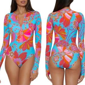 TRINA TURK Paddle Board One Piece Swim Suit! Retail $182.